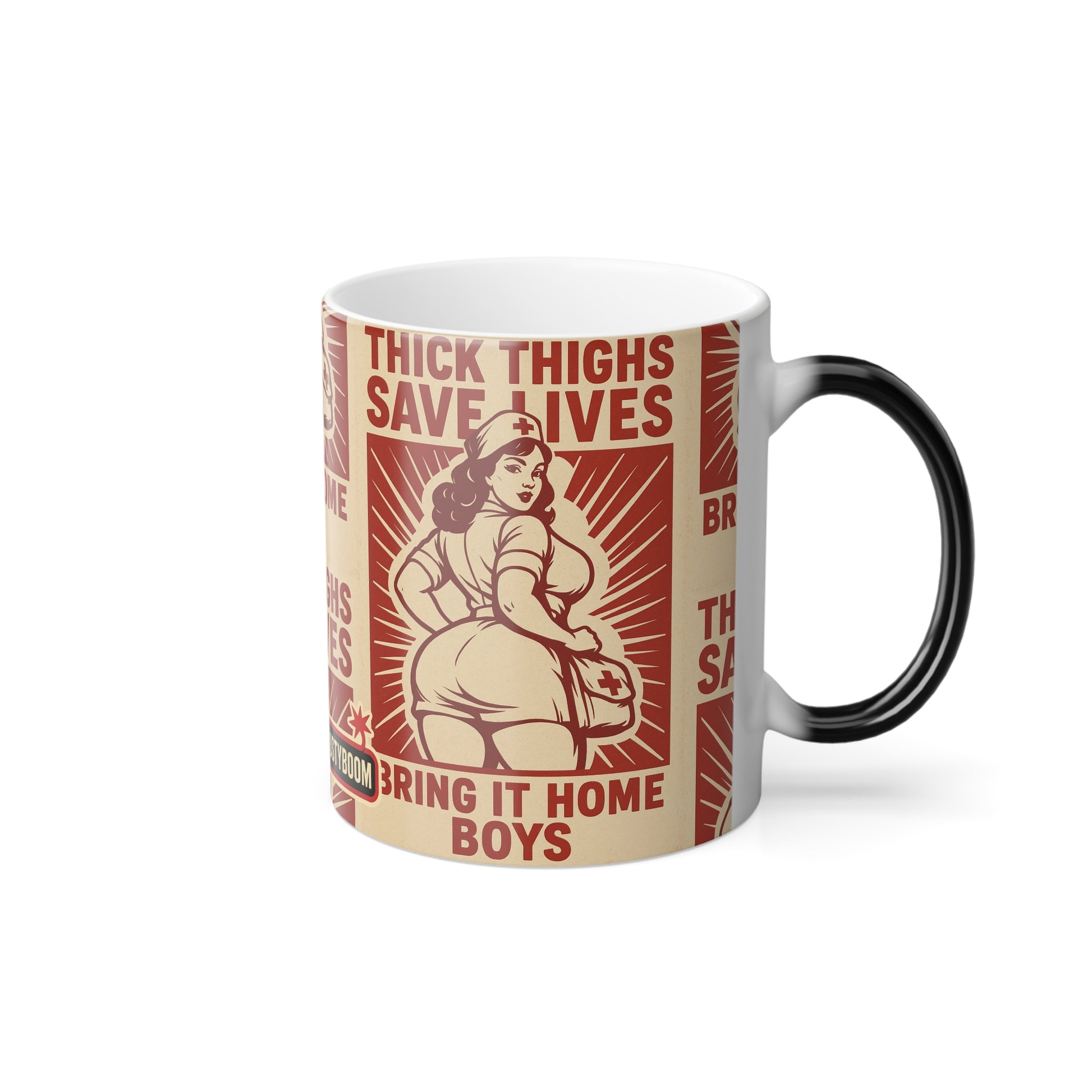 Thick Thighs Save Lives - COLOUR CHANGING Ceramic Coffee Mug, 11oz