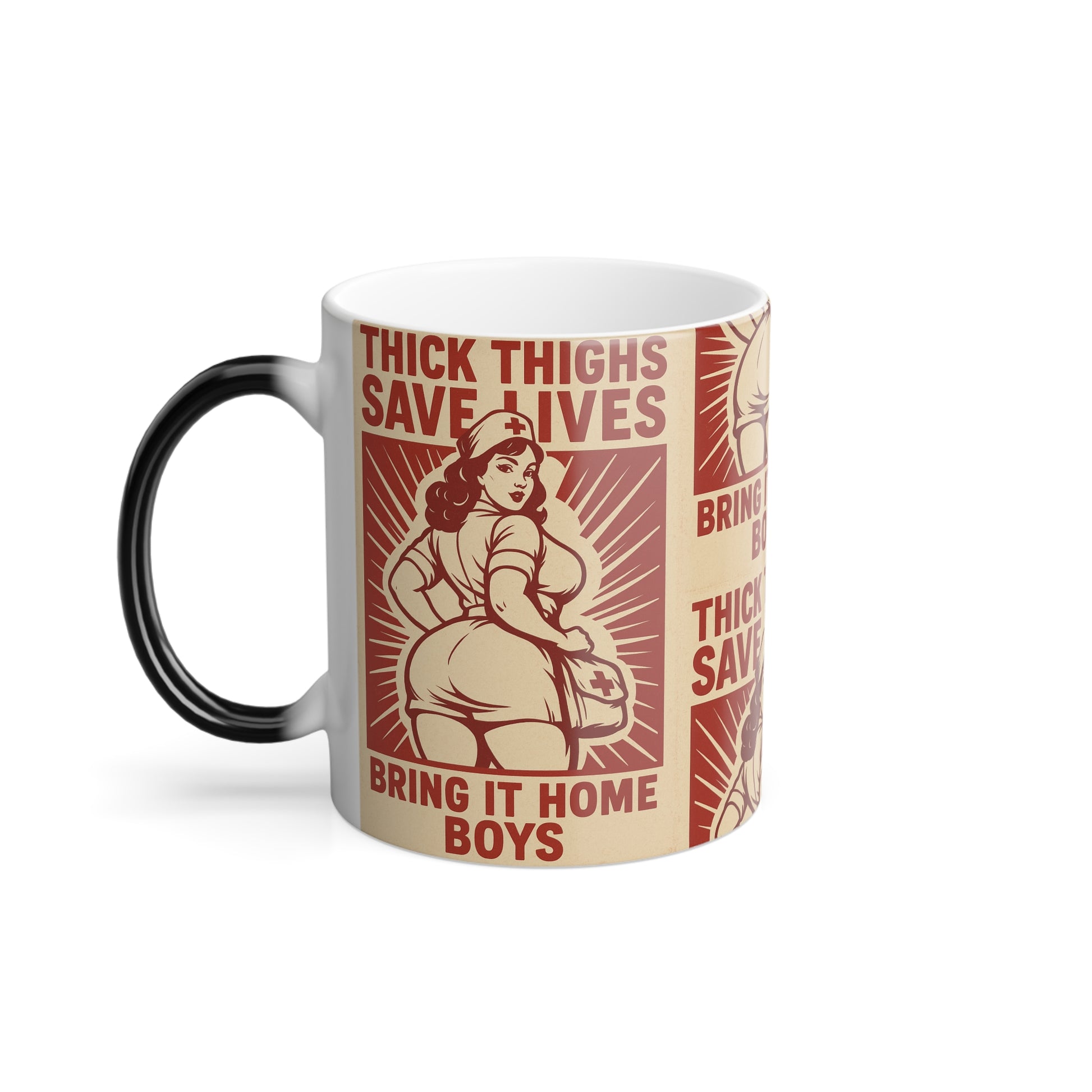 Thick Thighs Save Lives - COLOUR CHANGING Ceramic Coffee Mug, 11oz