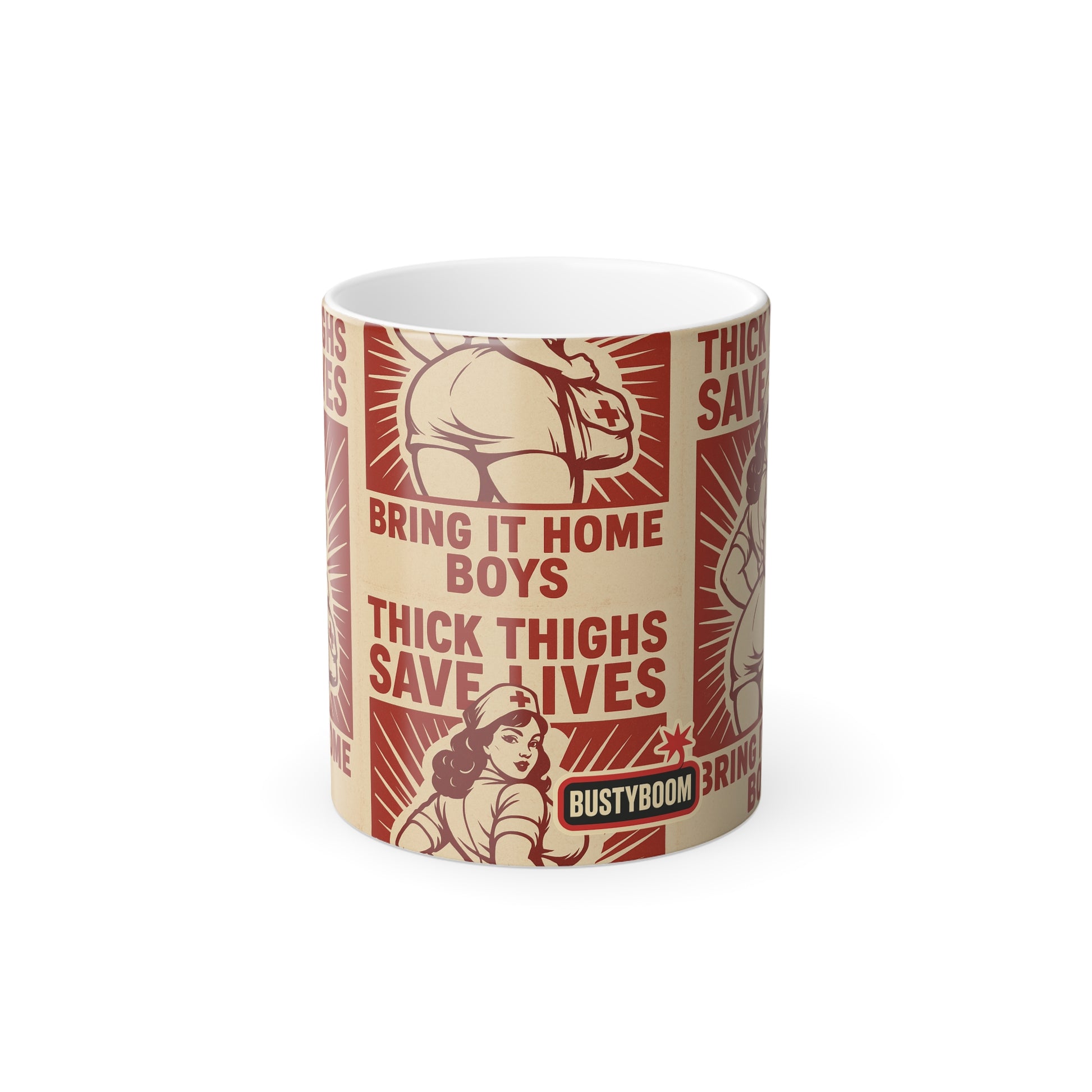 Thick Thighs Save Lives - COLOUR CHANGING Ceramic Coffee Mug, 11oz